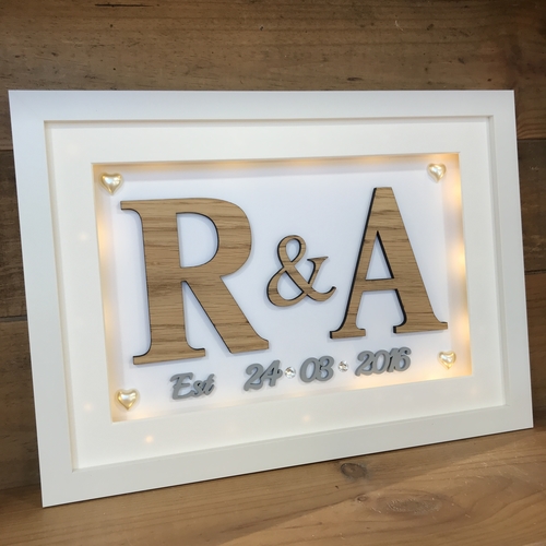 Framed oak initials