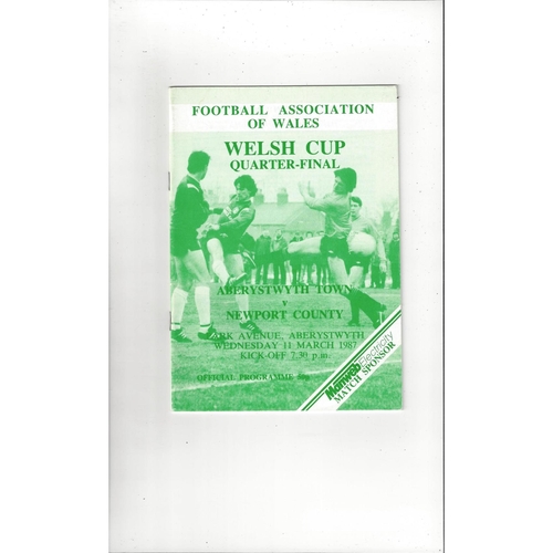 Welsh Cups. (All Cups) Football Programmes