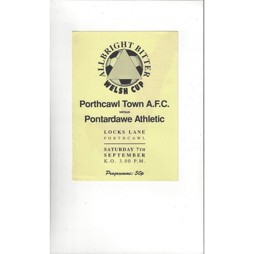 Welsh Cups. (All Cups) Football Programmes