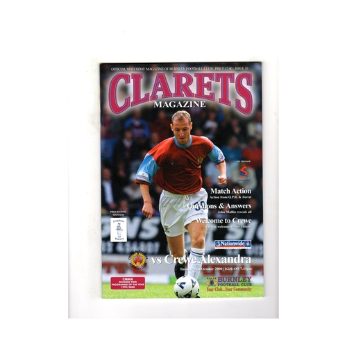 Burnley Home Football Programmes