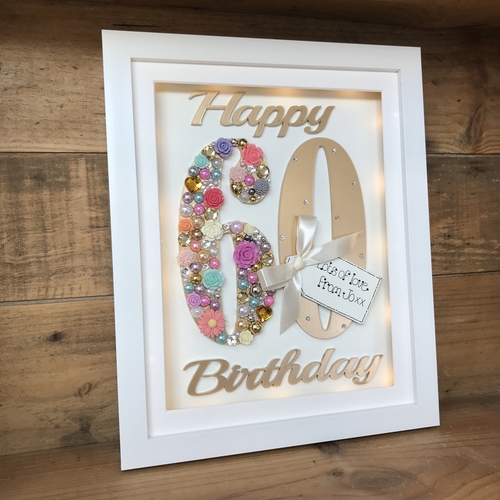 LED Happy 60 th birthday frame