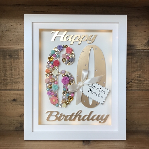 LED Happy 60 th birthday frame
