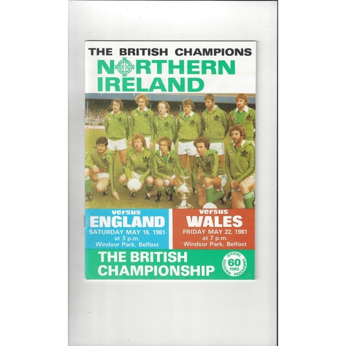 1981 Northern Ireland v England & Wales Double Football Programme