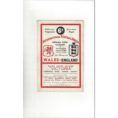 1949 Wales v England Football Programme @ Cardiff City