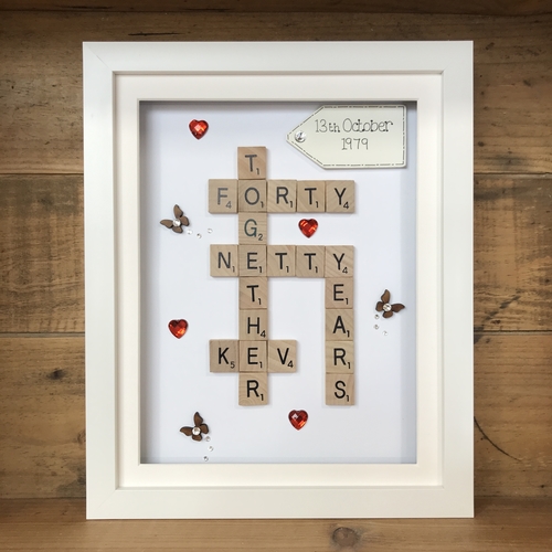 Ruby wedding scrabble word art