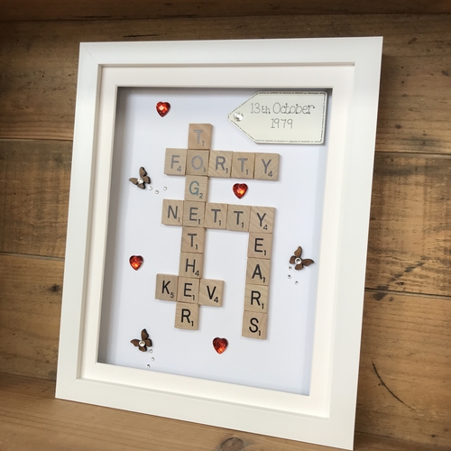 Ruby wedding scrabble word art