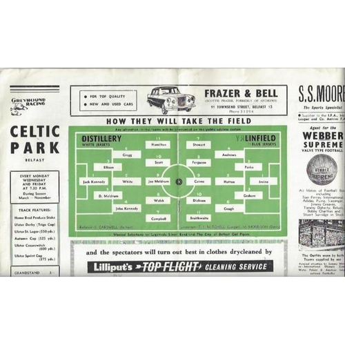 1963 Linfield v Distillery Irish Cup Final Football Programme