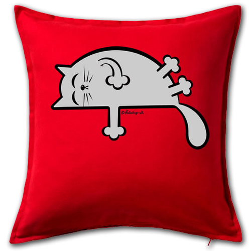 'Grey Sleepy Cat' Cushion