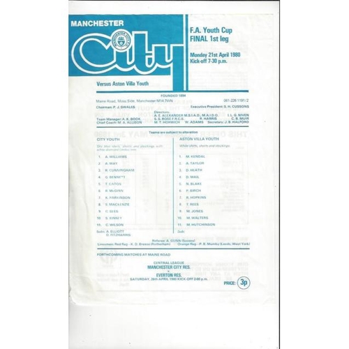 FA Youth Cup Final Football Programmes
