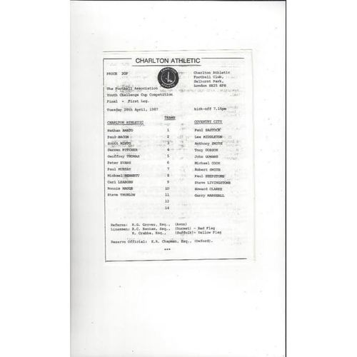 FA Youth Cup Final Football Programmes