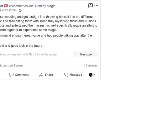 Testimonials | Joel Bentley | Mentalist &amp; Magician