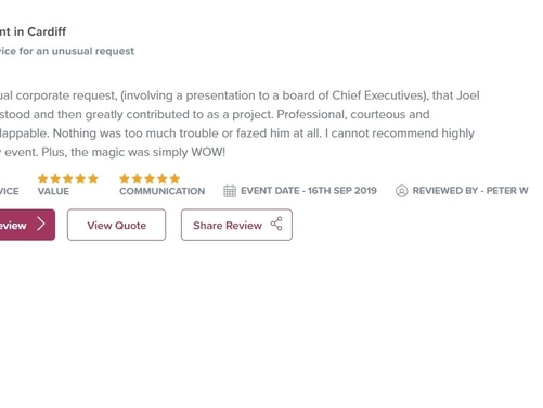 Testimonials | Joel Bentley | Mentalist &amp; Magician