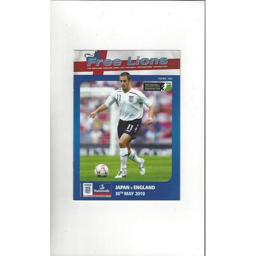 2010 Japan v England Football Programme + Three Lions Fanzine