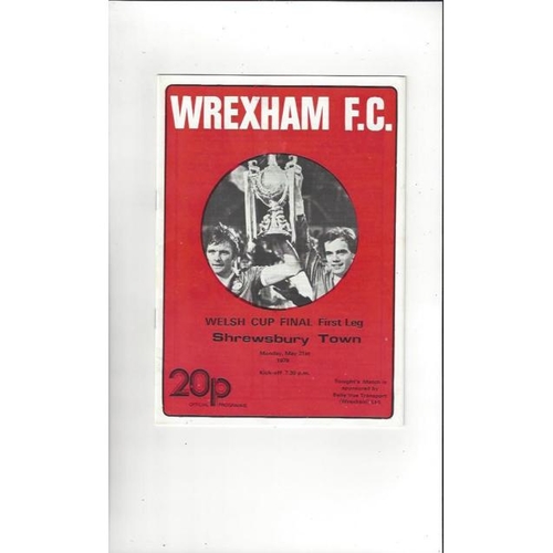 1979 Wrexham v Shrewsbury Town Welsh Cup Final Football Programme