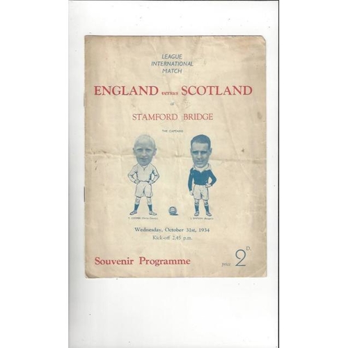 1934 English League v Scottish League Football Programme @ Chelsea