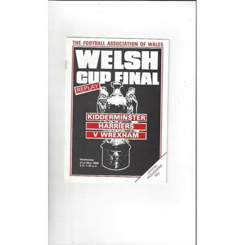 1986 Kidderminster v Wrexham Welsh Cup Final Replay Football Programme