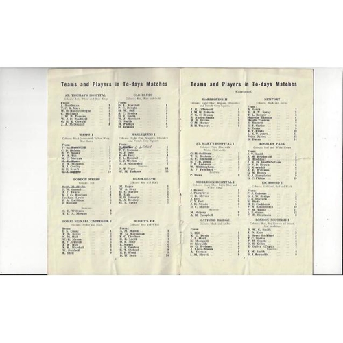 1949 Middlesex Sevens Rugby Union Programme