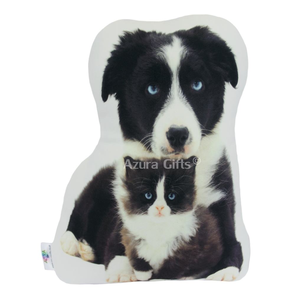 Border Collie & Kitten Shaped Dog Cushion