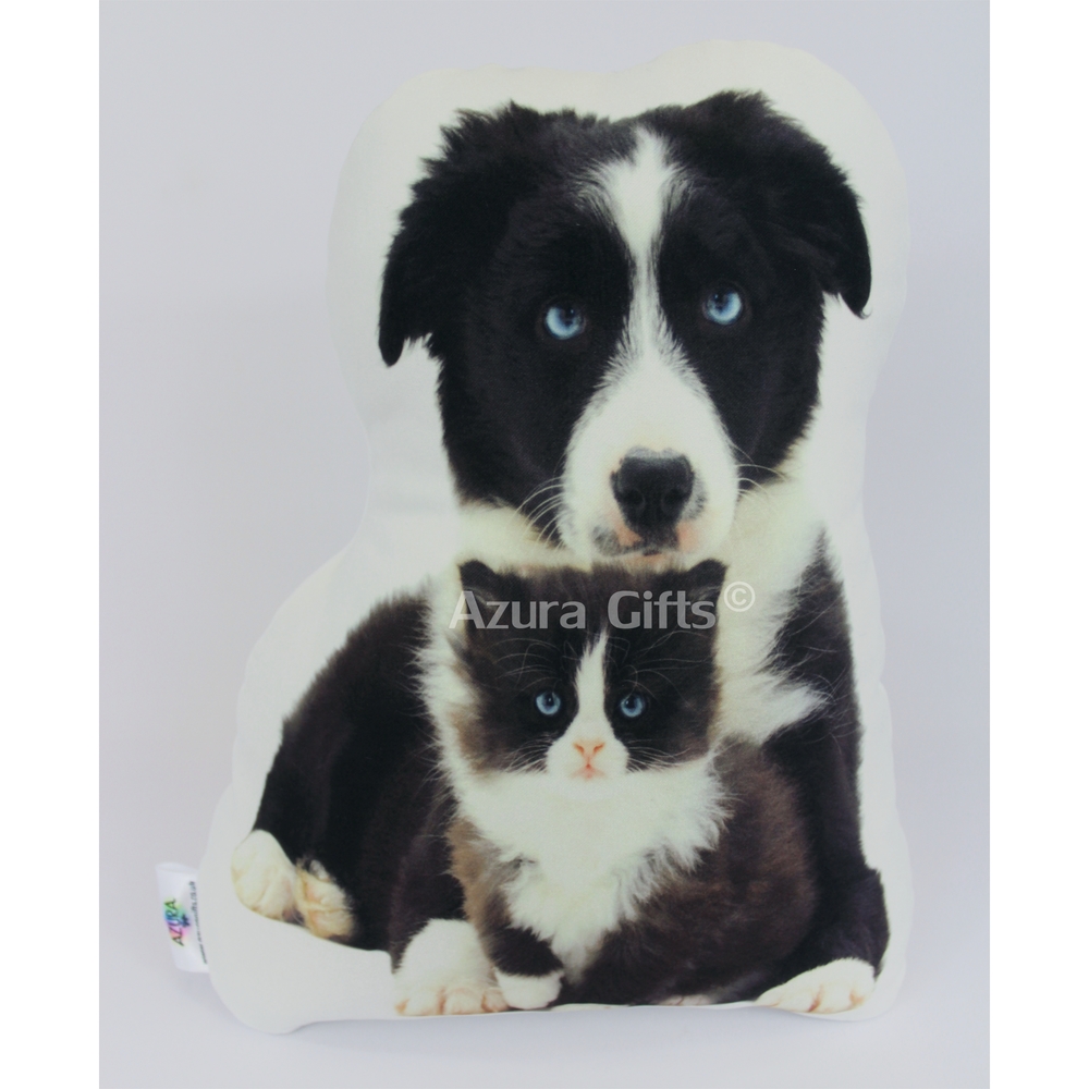 Border Collie & Kitten Shaped Dog Cushion