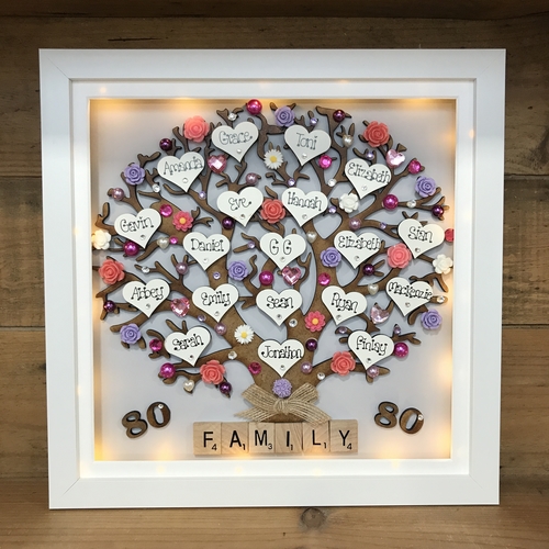 LED XL “ Floral Family Tree Frame “