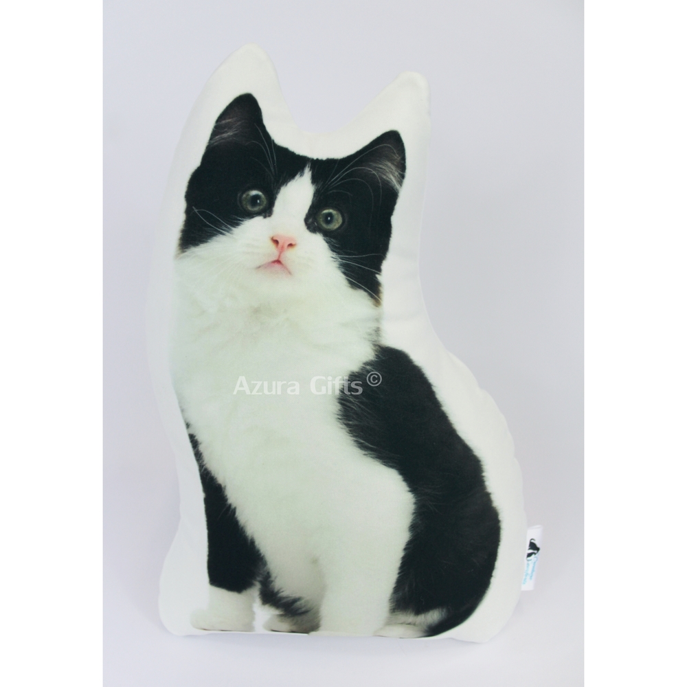 Black and White (Kitten) Shaped Cat Cushion