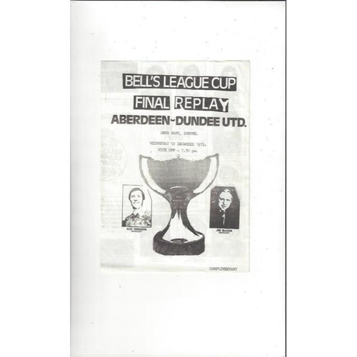 Scottish League Cup Final Football Programmes
