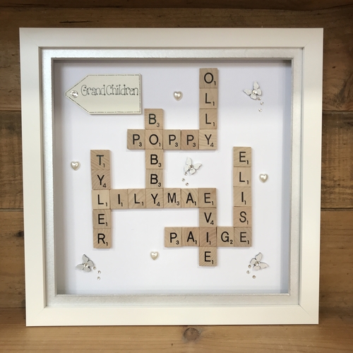 XL LED Customised Scrabble Family Name Box Frame