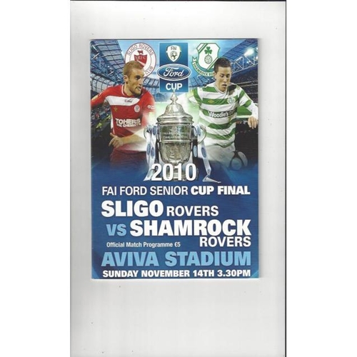 2010 Sligo Rovers v Shamrock Rovers FAI Cup Final Football Programme