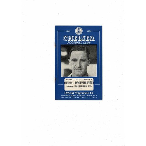 1949/50 Chelsea v Manchester United Football Programme