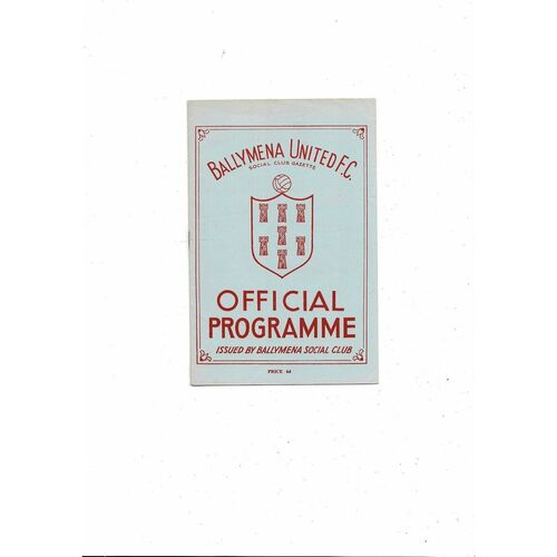 Ballymena Home Football Programmes